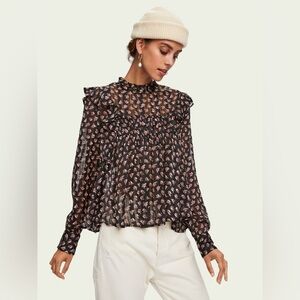 Scotch & Soda ruffle floral blouse